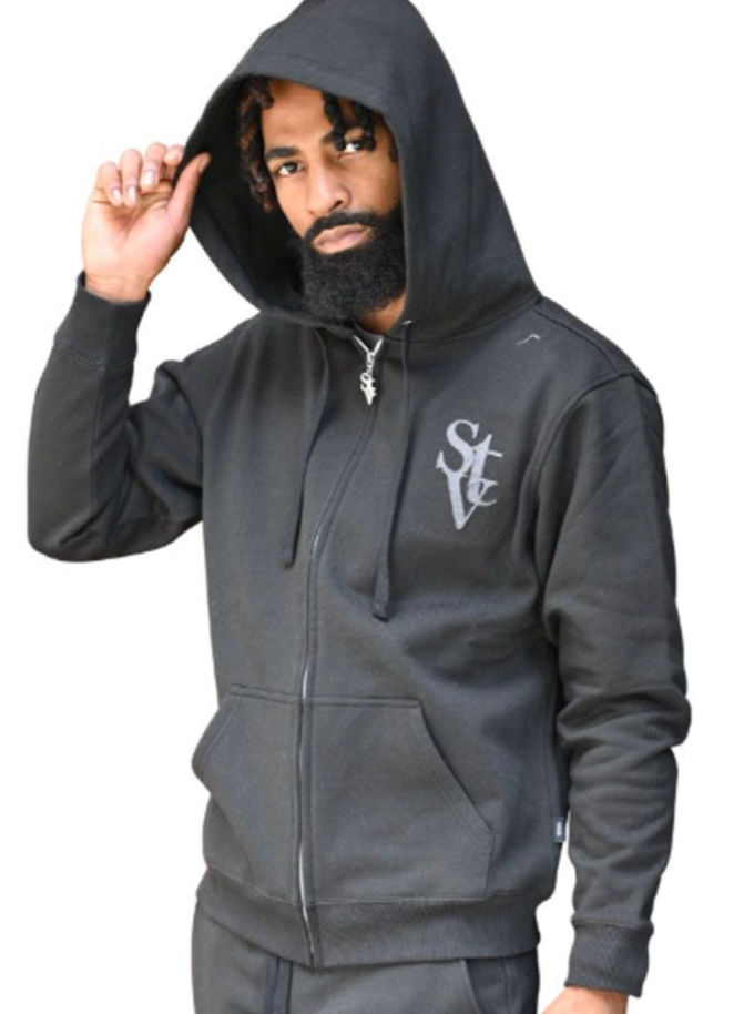 SI TU VEUX LOGO ZIP HOODIE - BLACK - TV0091