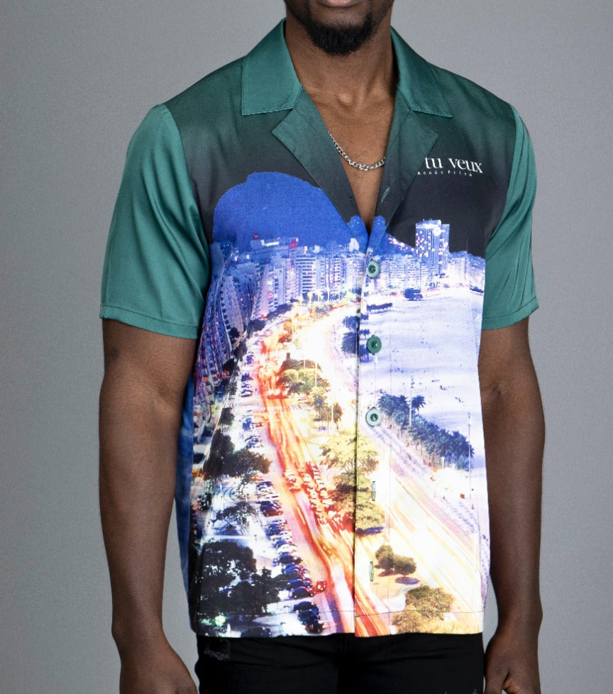 Si TU VEUX RIVIERA WOVEN SHIRT - HUNTER GREEN - TV0130