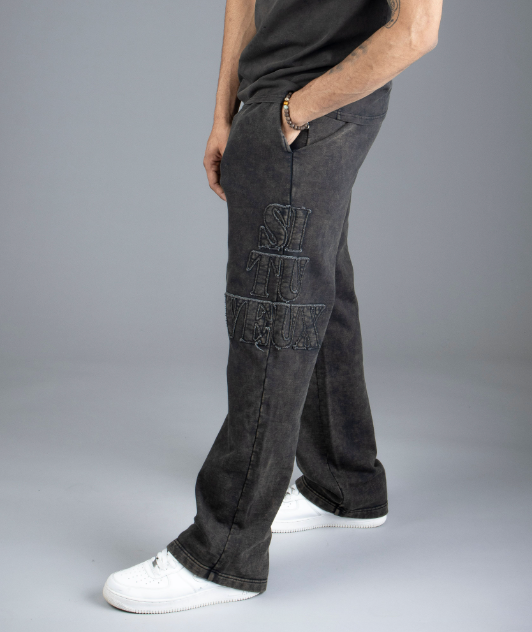 Si TU VEUX CORE LOOSE FIT JOGGER - WASHED BLACK - TV0108