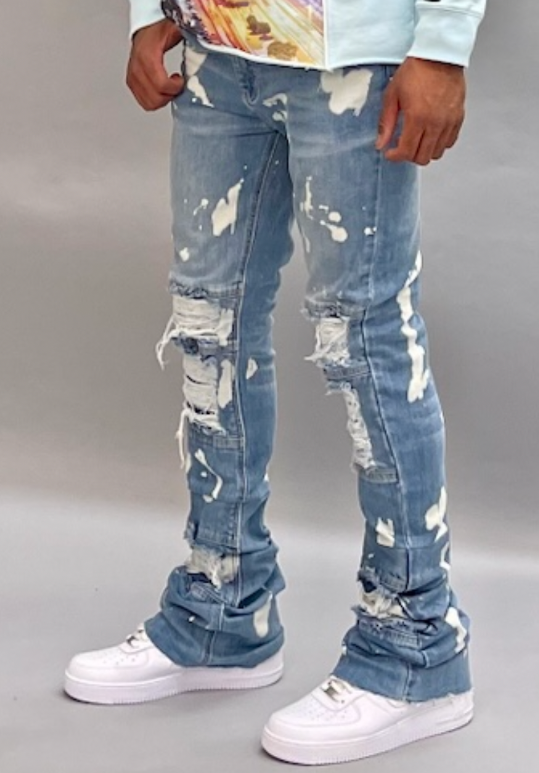 SI TU VEUX WARREN 38" STACKED JEAN - INDIGO WASH - TV0056