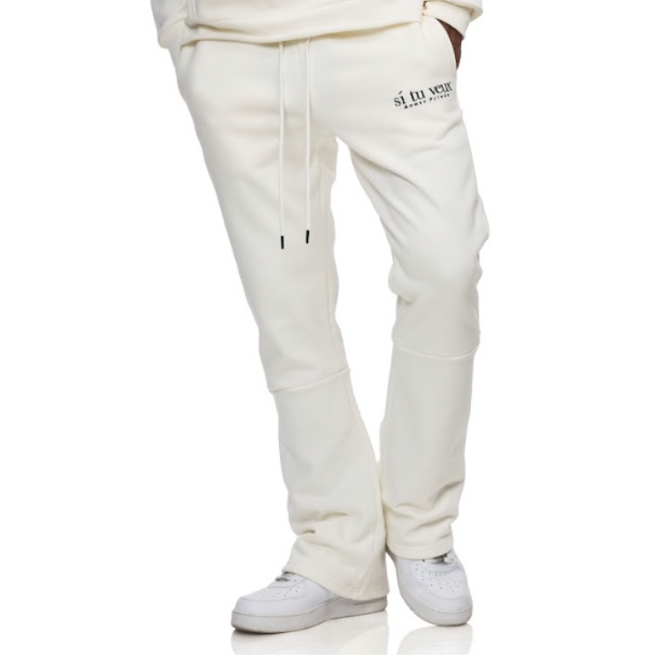 SIGNATURE VEUX STACKED FLARE JOGGER - IVORY - TV0088