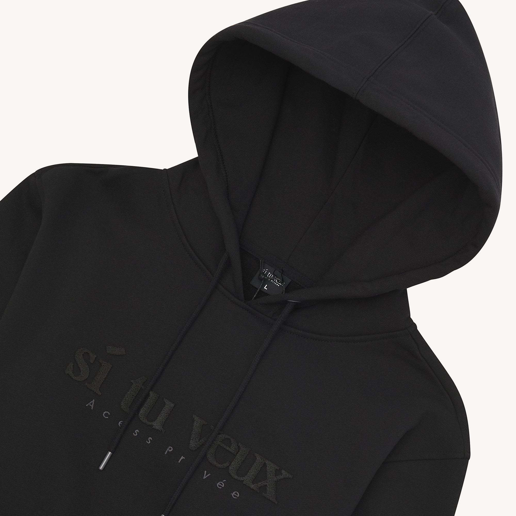 SIGNATURE VEUX HOODIE - BLACK - TV0087