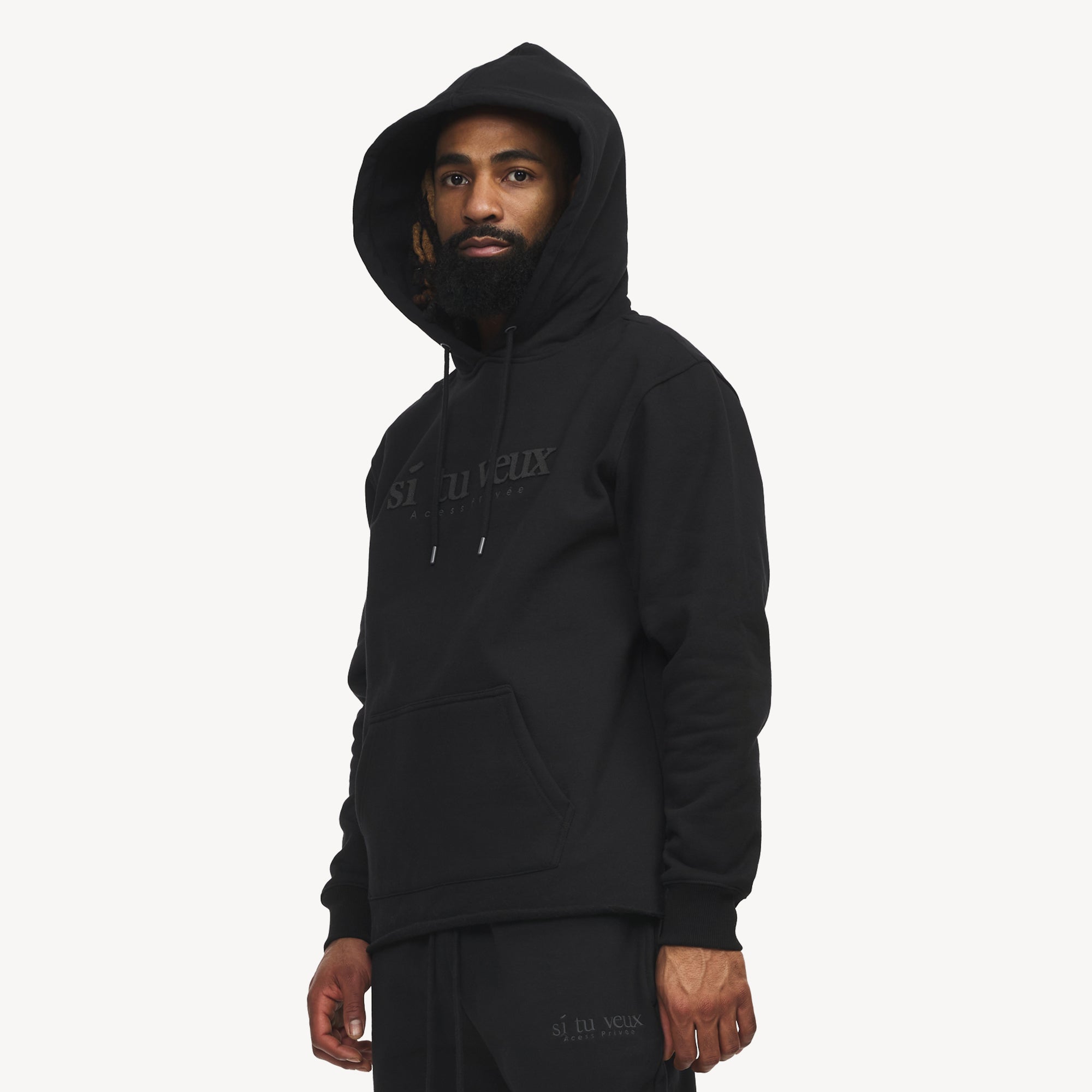 SIGNATURE VEUX HOODIE - BLACK - TV0087