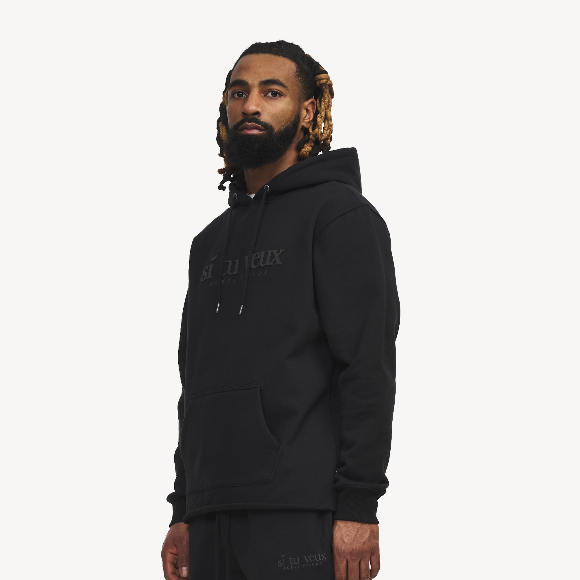 SIGNATURE VEUX HOODIE - BLACK - TV0087