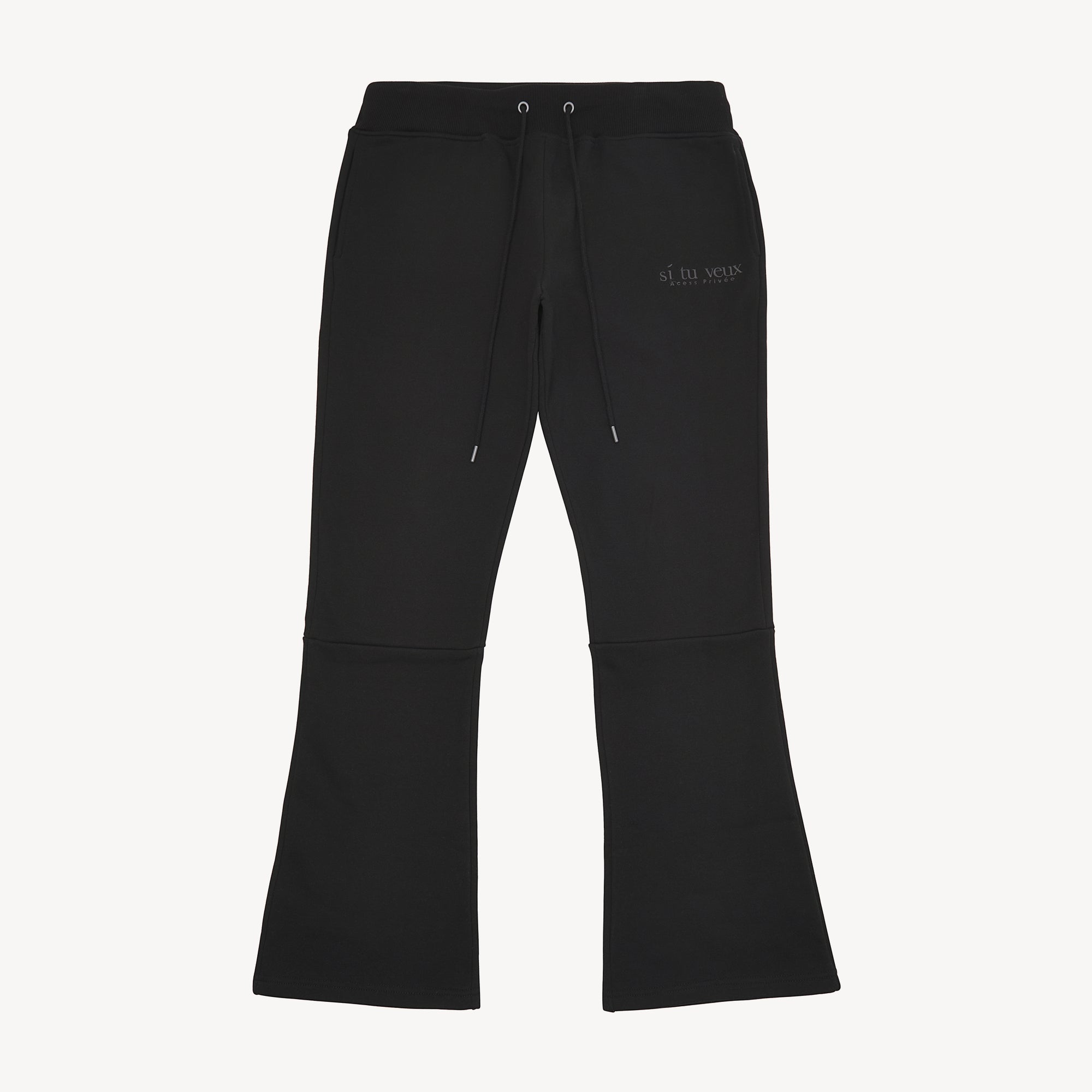 SIGNATURE VEUX STACKED FLARE JOGGER - BLACK - TV0088