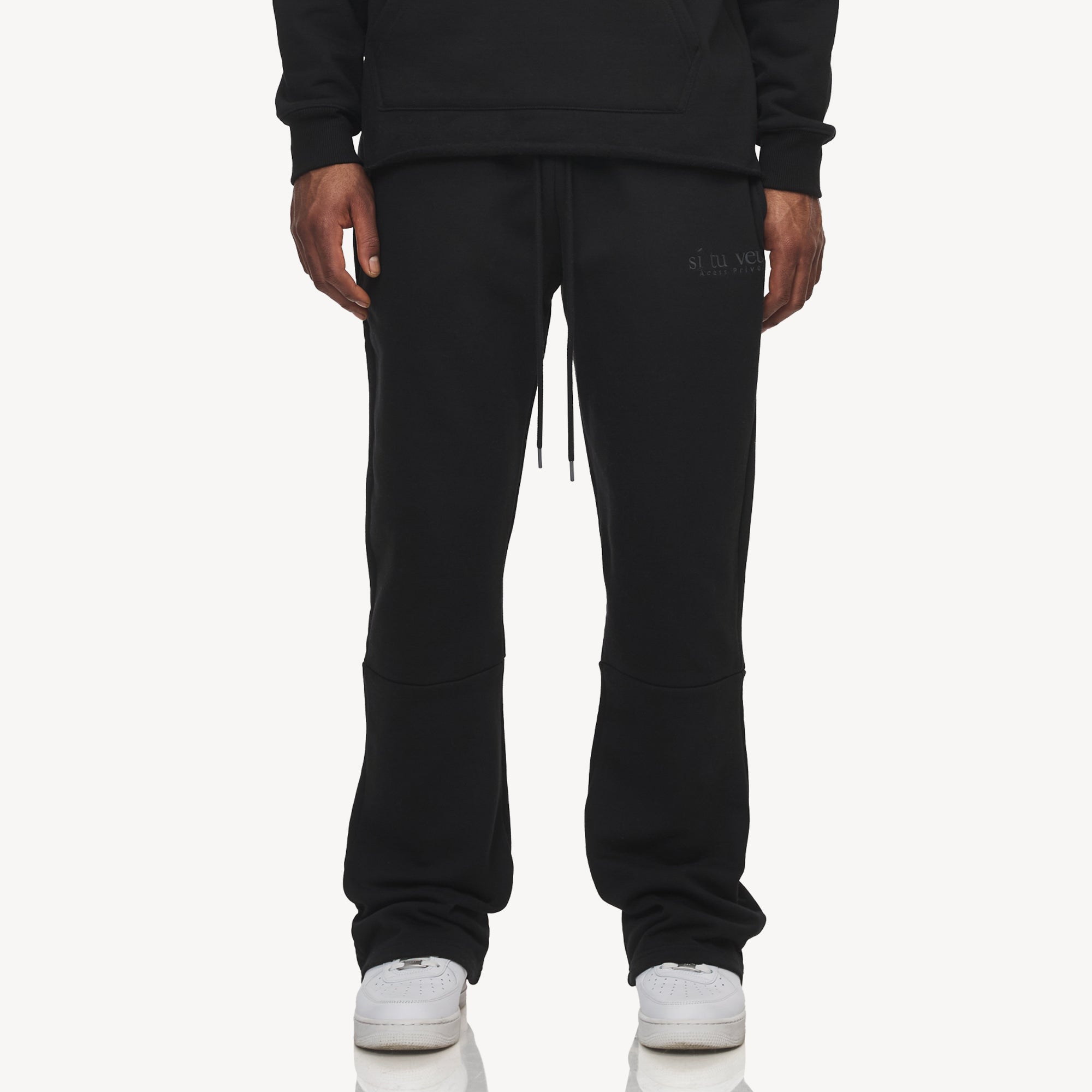 SIGNATURE VEUX STACKED FLARE JOGGER - BLACK - TV0088