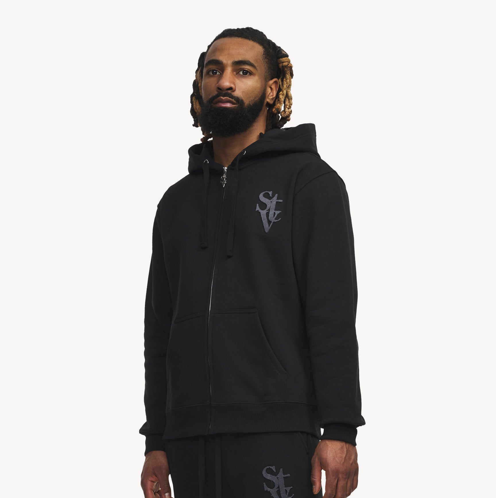 SI TU VEUX LOGO ZIP HOODIE - BLACK - TV0091