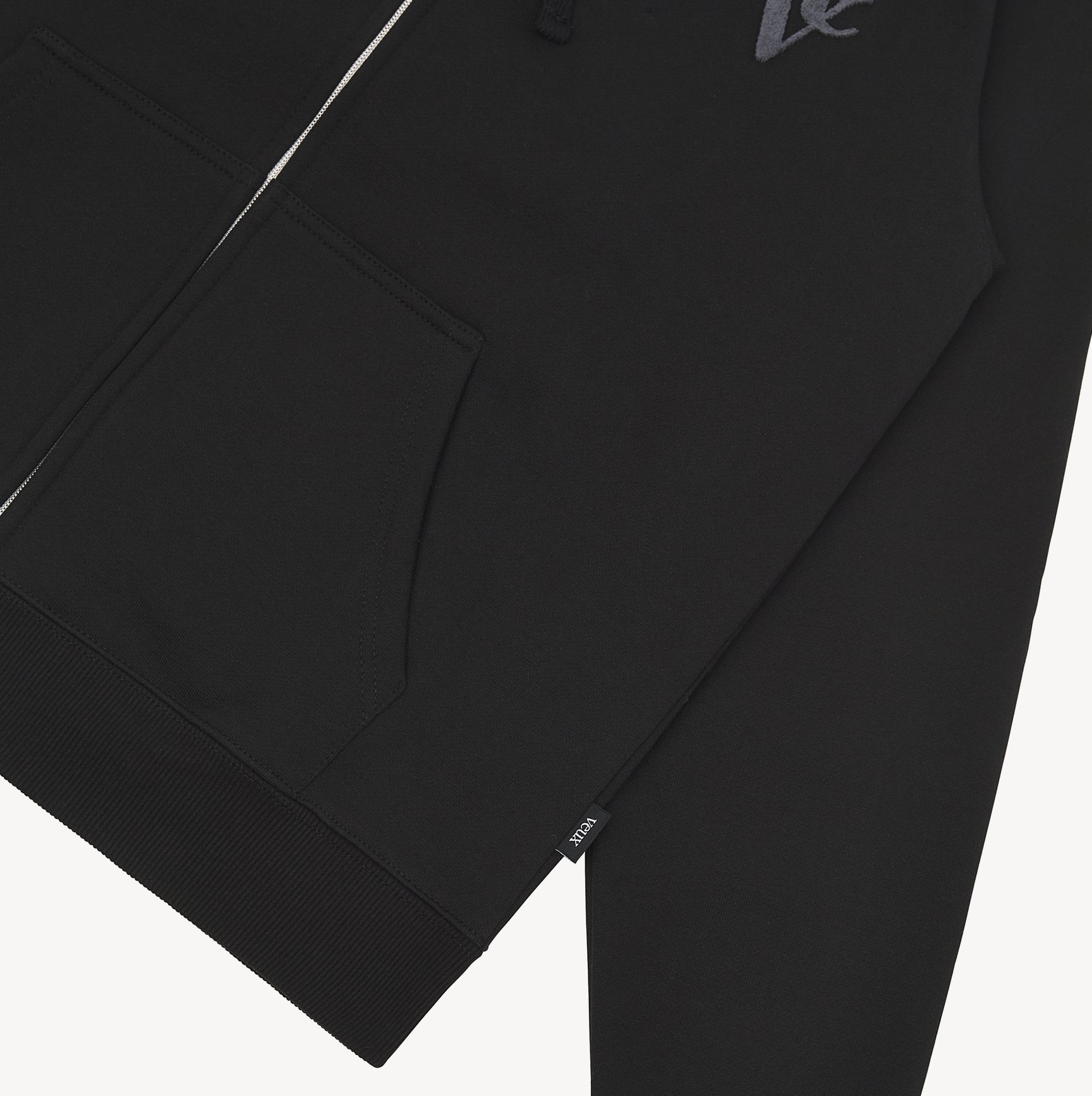 SI TU VEUX LOGO ZIP HOODIE - BLACK - TV0091