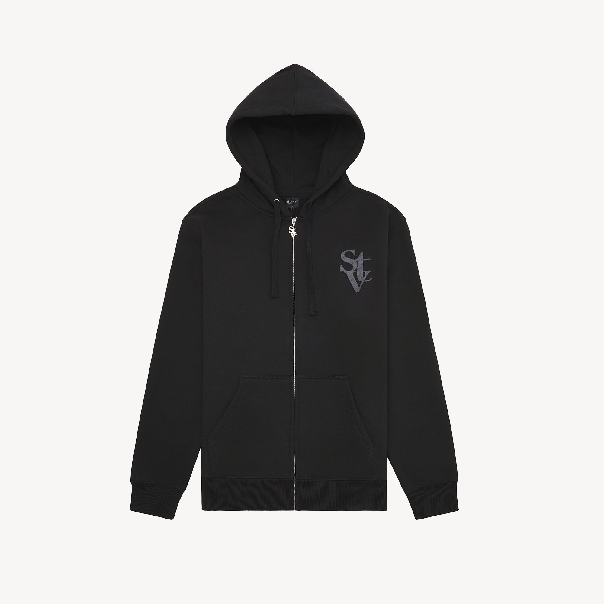 SI TU VEUX LOGO ZIP HOODIE - BLACK - TV0091