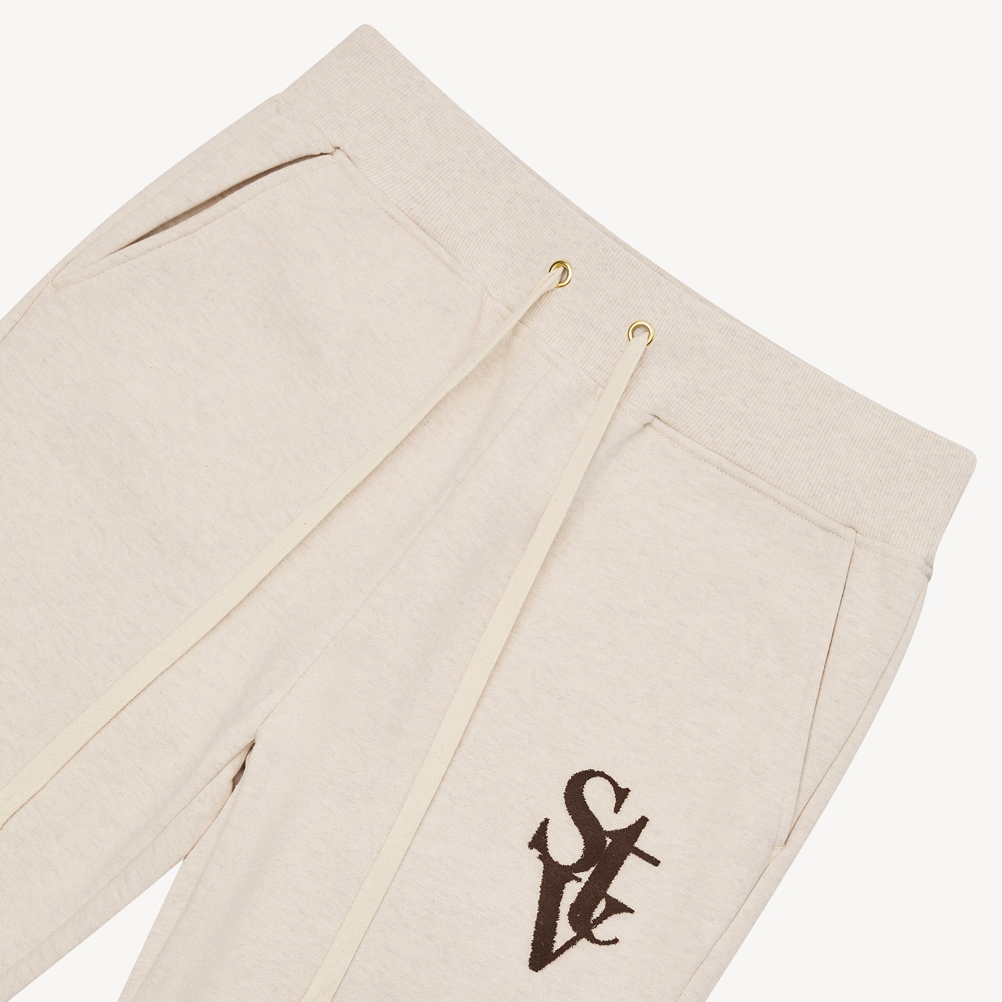 STV STACKED FLARE JOGGER HEATHER OATMEAIL