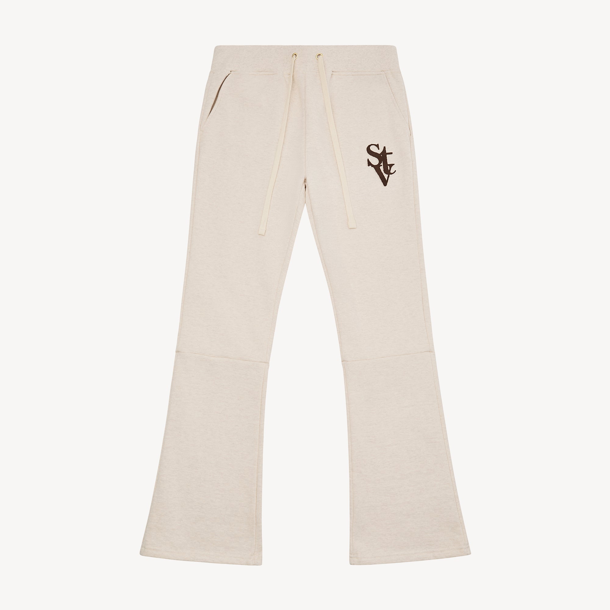 STV STACKED FLARE JOGGER HEATHER OATMEAIL