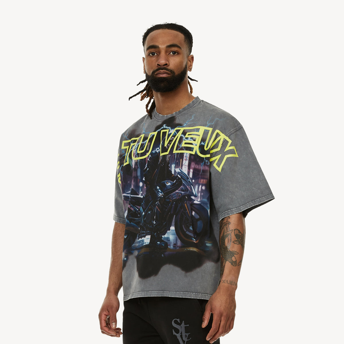 STV MOTOCLUB T-SHIRT CHARCOAL