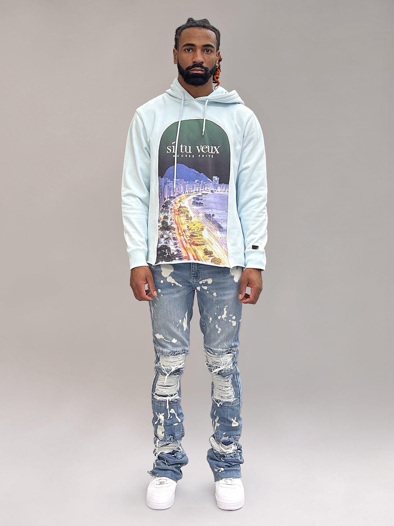 SI TU VEUX WARREN 38" STACKED JEAN - INDIGO WASH - TV0056