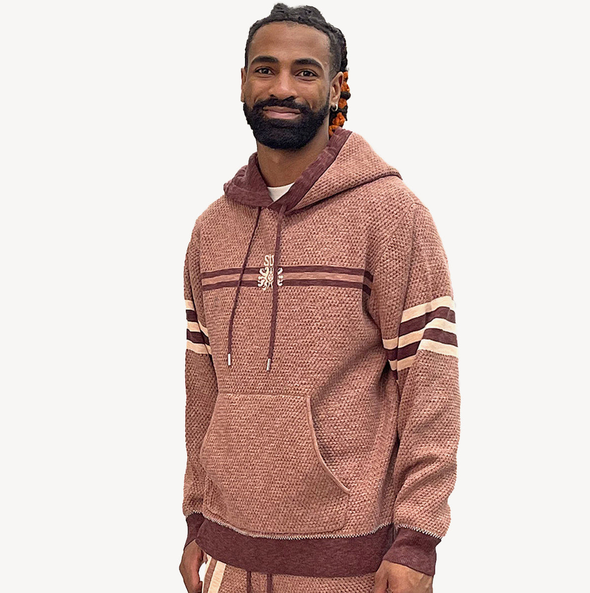 SI TU VEUX SIGNATURE TEAM HOODIE RUSTIC MESH SWEATER KNIT
