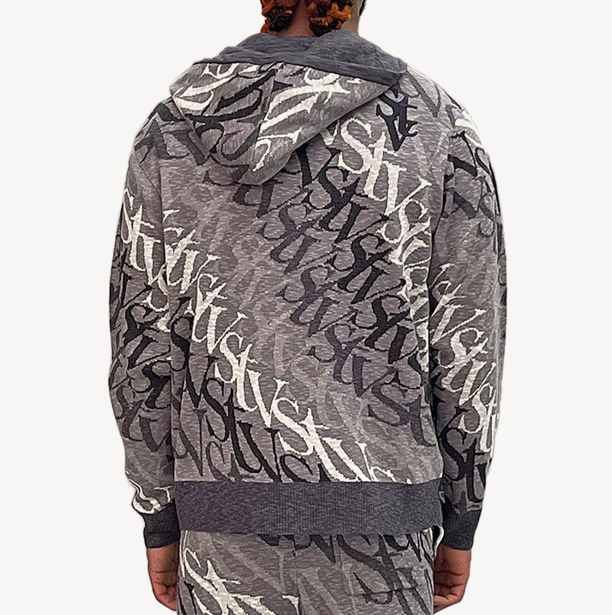 SI TU VEUX WAVE LOGO ZIP FRONT HOODIE CAVIAR OMBRÉ