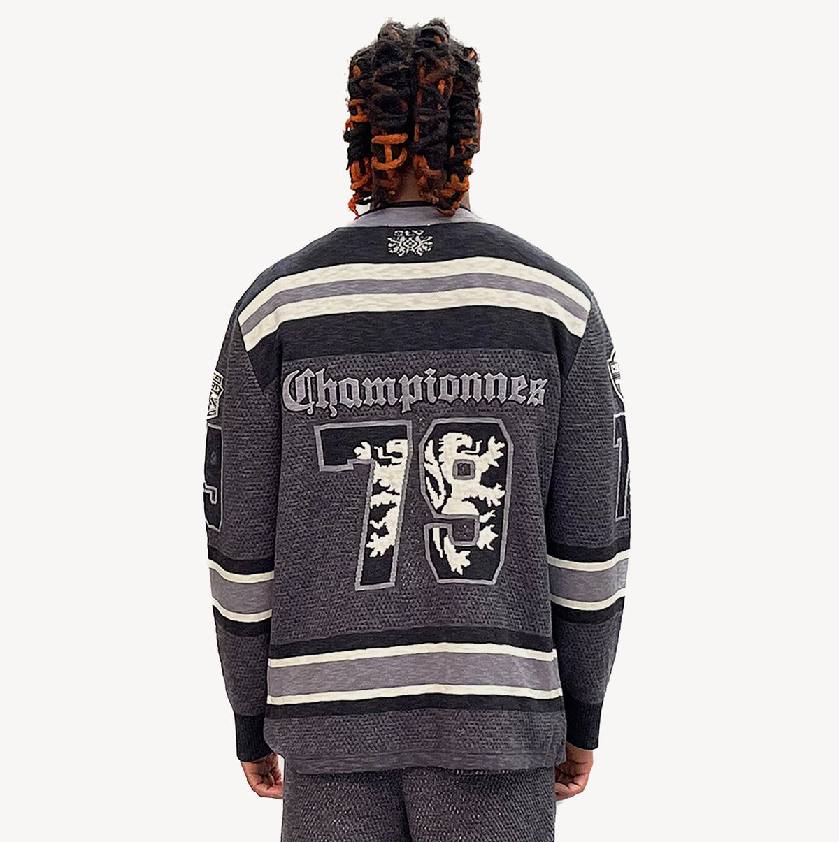 SI TU VEUX CHAMPIONNE HOCKEY JERSEY CAVIAR MESH SWEATER KNIT