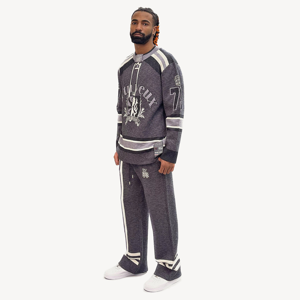 SI TU VEUX CHAMPIONNE HOCKEY JERSEY CAVIAR MESH SWEATER KNIT