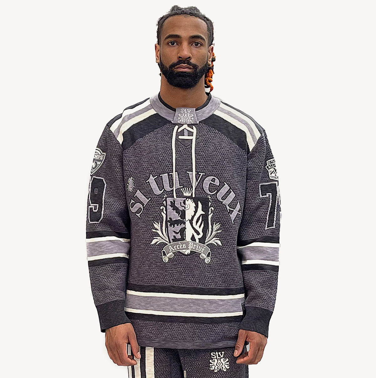 SI TU VEUX CHAMPIONNE HOCKEY JERSEY CAVIAR MESH SWEATER KNIT
