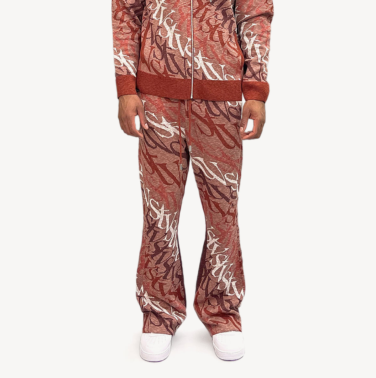 SI TU VEUX WAVE LOGO FLARE JOGGERS RUSTIC OMBRE