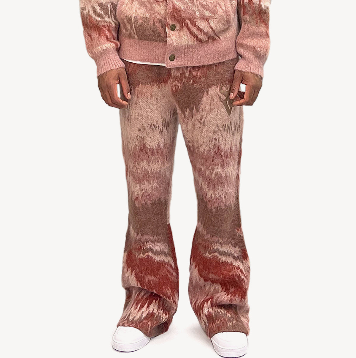 SI TU VEUX MOHAIR FLARE JOGGERS  RUSTIC OMBRE