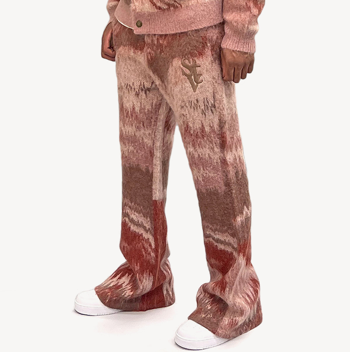 SI TU VEUX MOHAIR FLARE JOGGERS  RUSTIC OMBRE