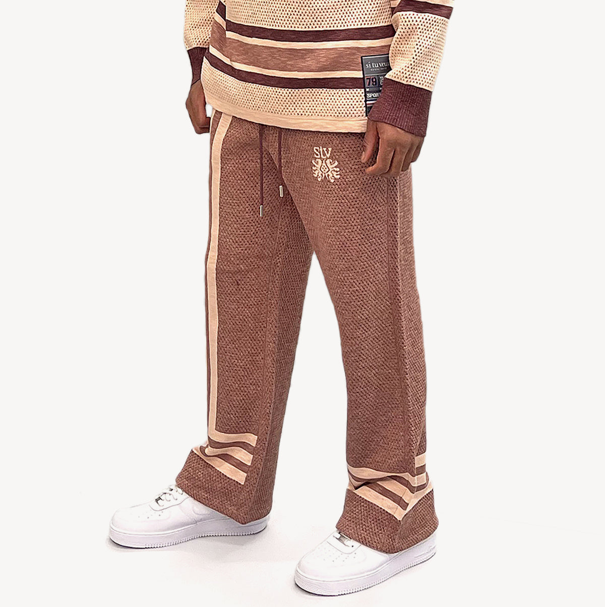 SI TU VEUX SIGNATURE JACQUARD TRACK JOGGER CAVIAR MESH