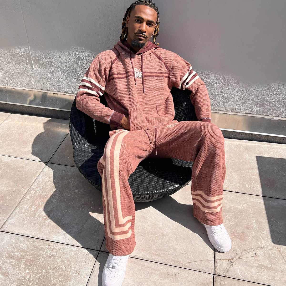 SI TU VEUX SIGNATURE JACQUARD TRACK JOGGER CAVIAR MESH