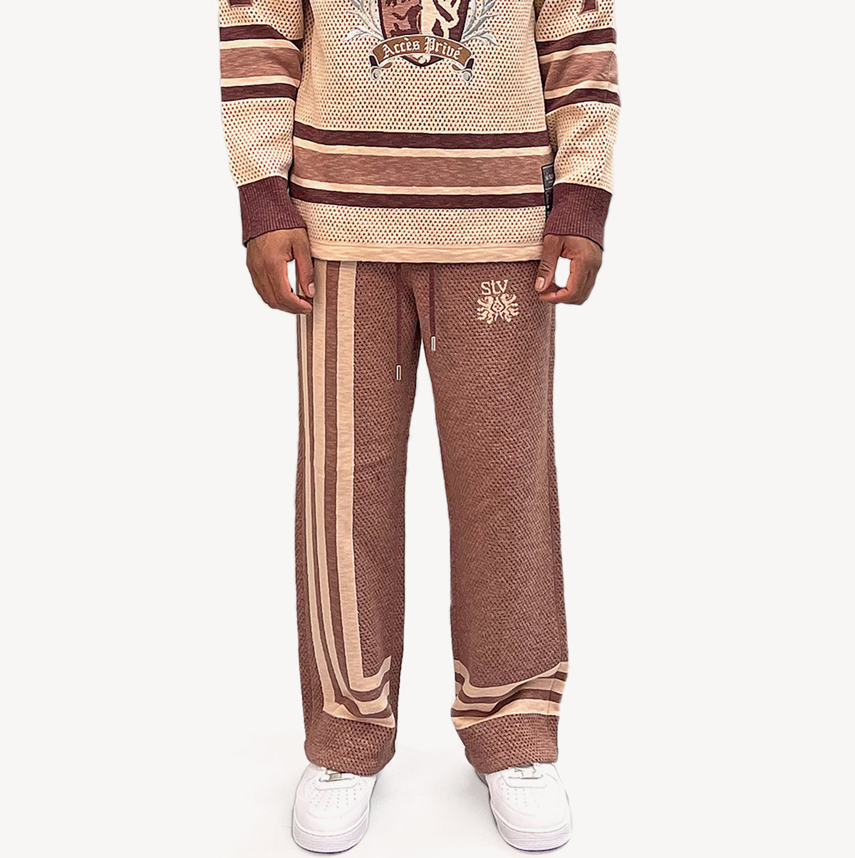 SI TU VEUX SIGNATURE JACQUARD TRACK JOGGER CAVIAR MESH