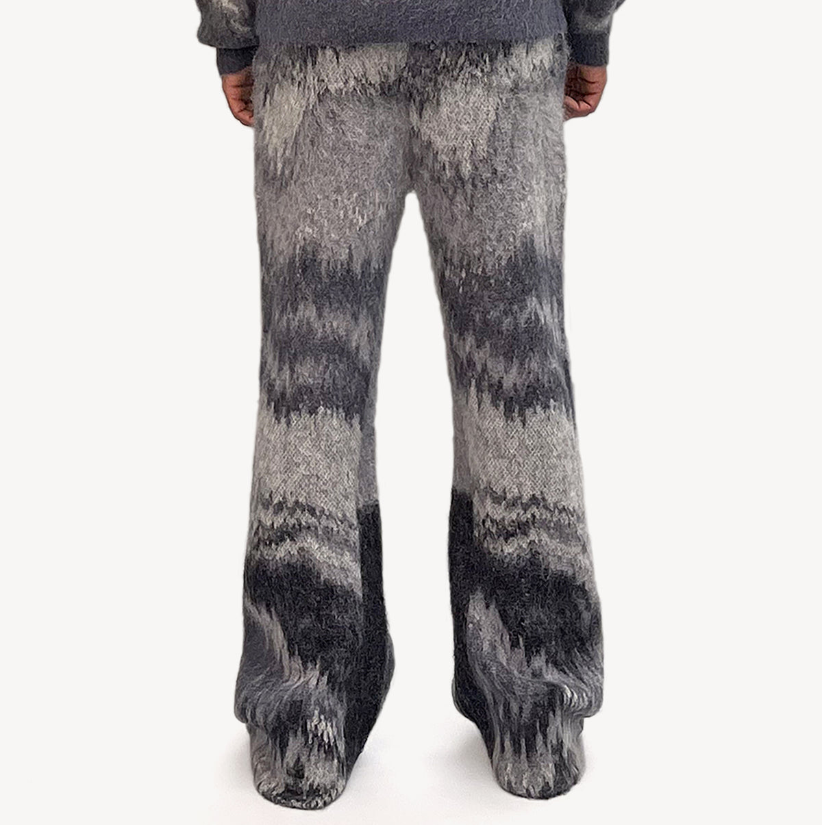 SI TU VEUX MOHAIR FLARE JOGGERS CAVIAR OMBRÉ